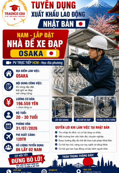 02 NAM - LẮP ĐẶT NHÀ ĐỂ XE Ở OSAKA