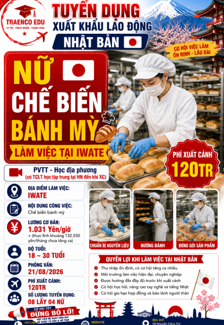 04 NỮ CHẾ BIẾN BÁNH MỲ IWATE